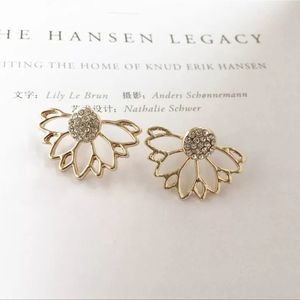 Double Sided Crystal Flower Earrings